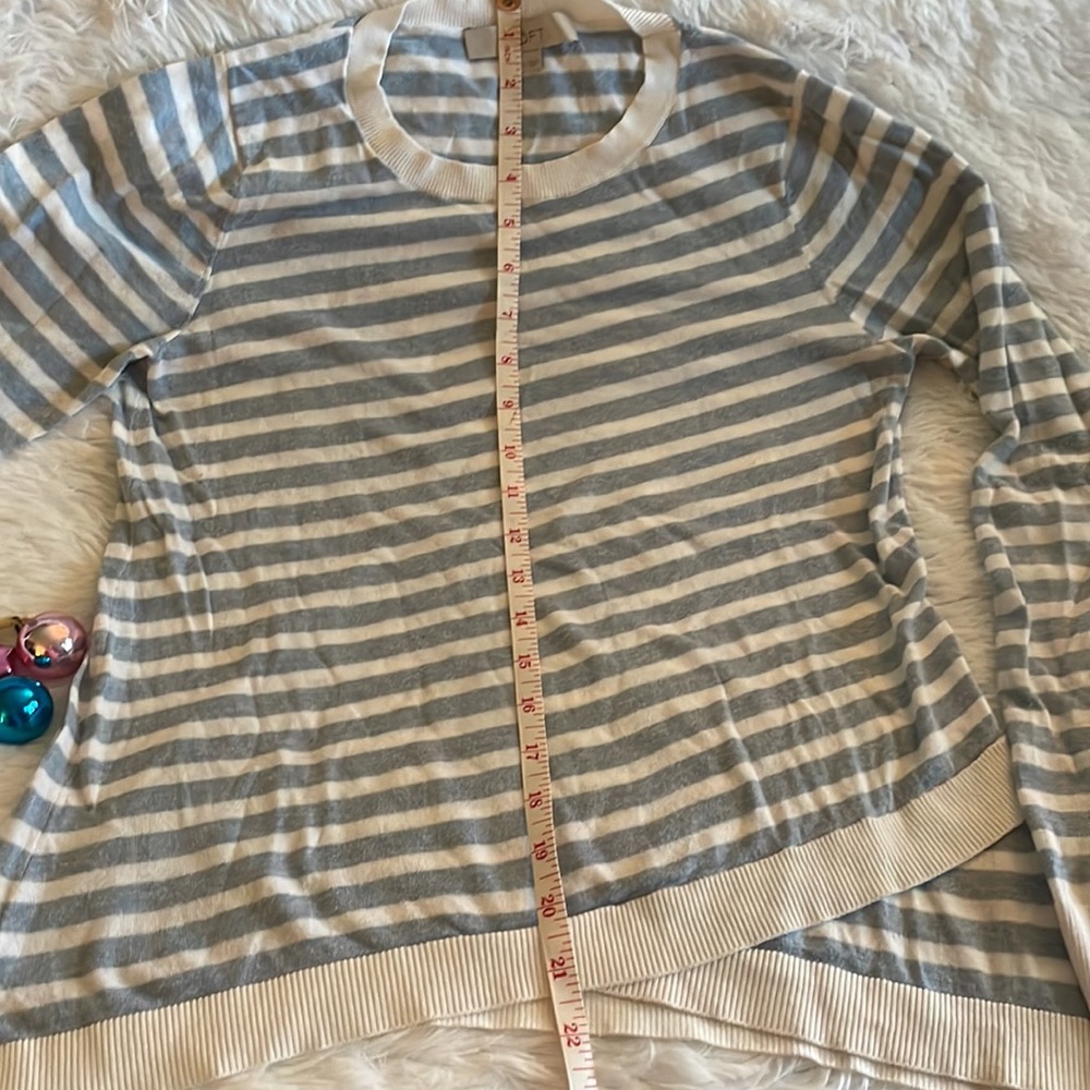 LOFT Light Blue & White Stripe Sweater